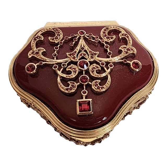 Halcyon Days Enamels 1870's Diamond Bejeweled Necklace Trinket Pill Box Handcrafted by English Artisans For Sale