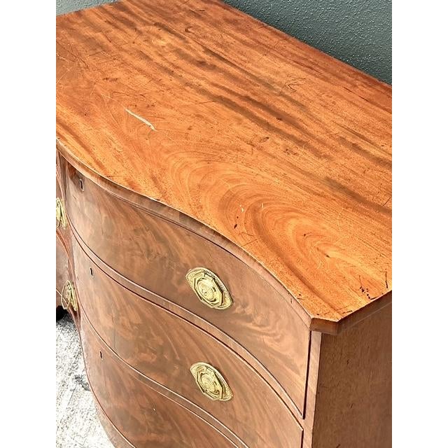Vintage George 111 Serpentine Commode For Sale - Image 10 of 12