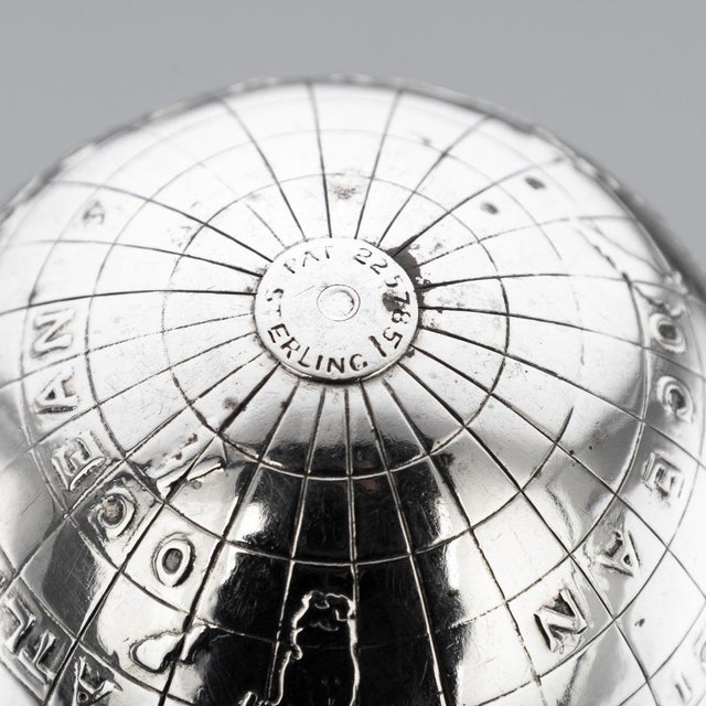 Vintage British Silver Novelty Globe Shaped Writing Sander For Sale - Image 11 of 18