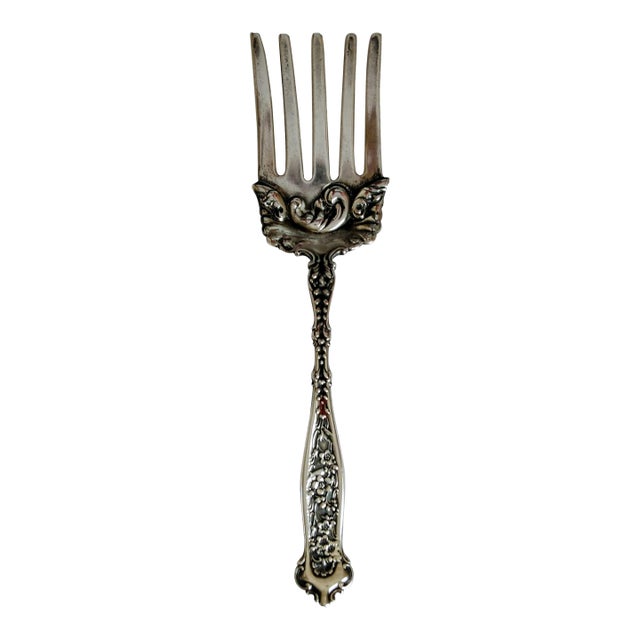 Late 19th Century Victorian Dresden by Whiting Sterling Silver Five-Tine Fork For Sale