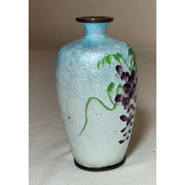 Antique 19th Century Japanese Meiji Miniature Foil Enamel Signed Bronze Vase Urn For Sale - Image 4 of 13