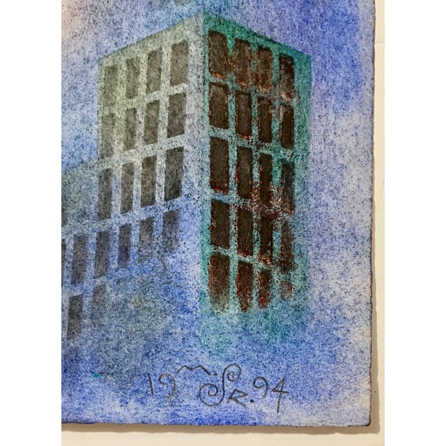 Mason Rader, Outsider Art Abstract Surrealist Spray Paint Mixed Media Painting Mason Rader, 1994 For Sale - Image 4 of 6