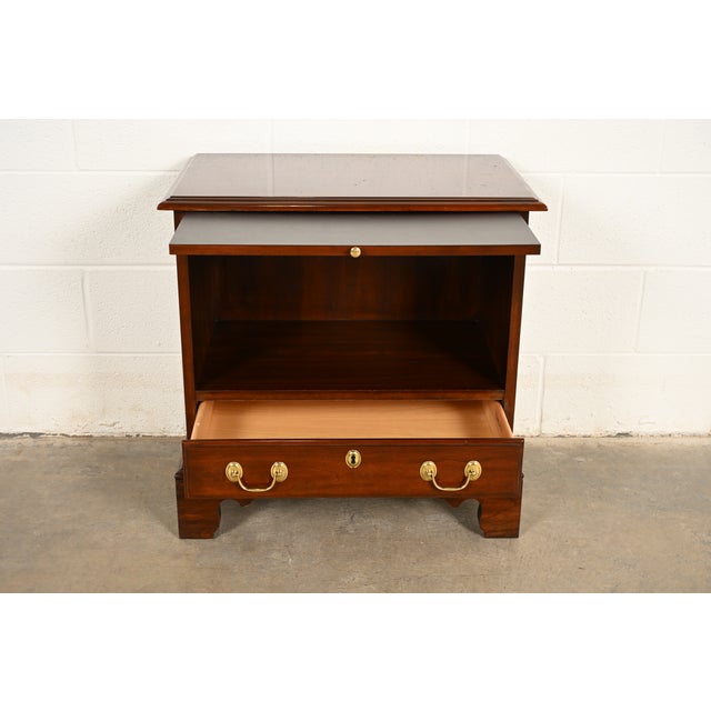 Wood Harden Furniture Georgian Carved Cherry Wood Nightstand For Sale - Image 7 of 13