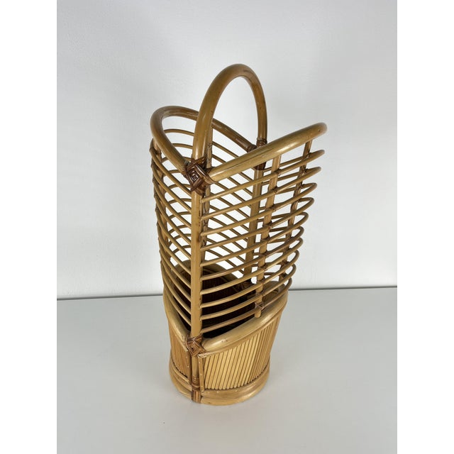 Mid-Century Bamboo Umbrella Stand, Italy, 1960s For Sale - Image 4 of 10
