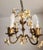 1970s Vintage Shabby Chic Florentine Pendant Lamp Four-Armed with Gold-Tone Porcelain Roses, 1960s For Sale - Image 5 of 18