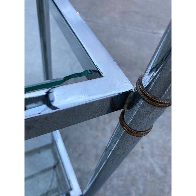 Polished Steel Étagère in the Manner of Jansen For Sale - Image 11 of 13