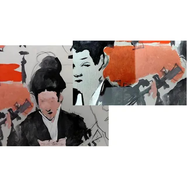 Mid-Century Modern Jack Levine “Gion Corner, Kyoto” 1970 Hand-Embellished Pochoir, Framed For Sale - Image 3 of 5