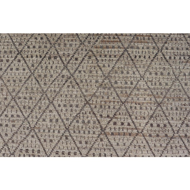 Modern Moroccan Rug in Wool With All-Over Diamond Design by Keivan Woven Arts 10'5 X 13'10 For Sale - Image 9 of 12
