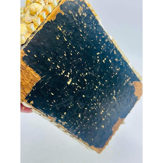 1930s Antique Shell Art Jewelry Box For Sale - Image 5 of 8