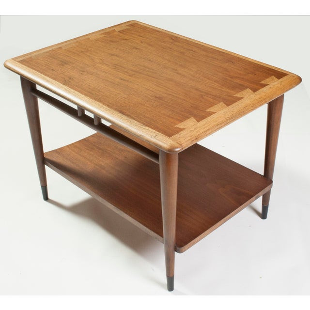 1950s 1950s Single Lane Acclaim Walnut Side Table by Andre Bus For Sale - Image 5 of 18