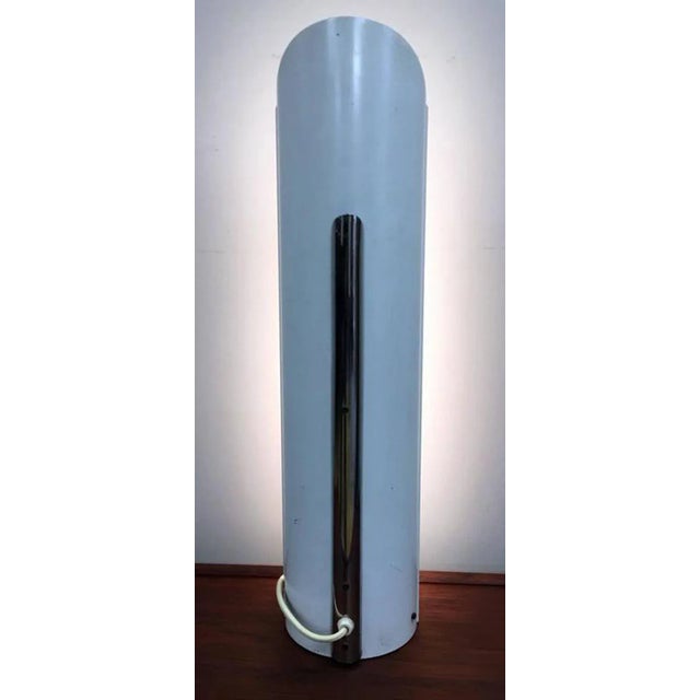 Mid-Century Modern Chrome and White Metal Table Lamp by Enrico Tronconi, 1960s For Sale - Image 3 of 5