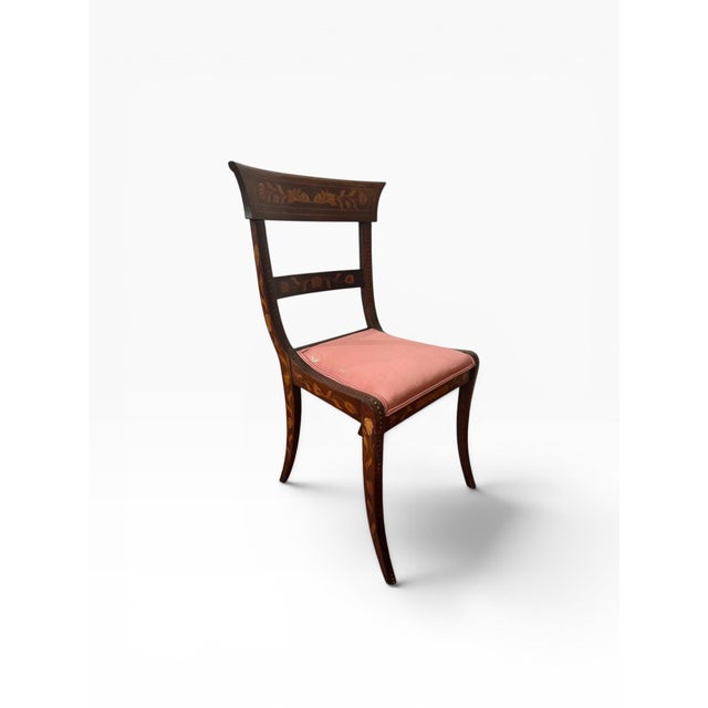 Traditional Late 19th Century Dutch Regency Satinwood & Mahogany Marquetry Side Chair For Sale - Image 3 of 11