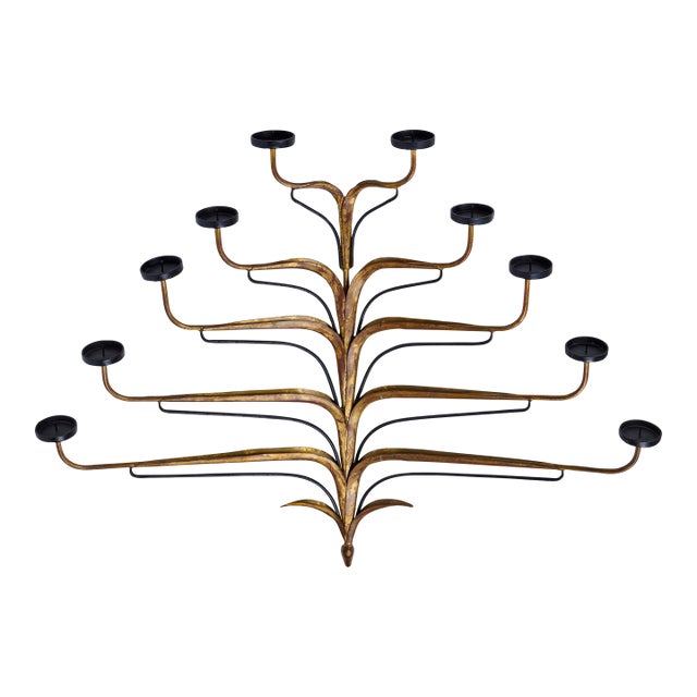 Gilt Wroght Iron Candelabra For Sale