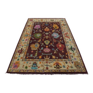 Anatolia Rug 8’11” X 11’6” Purple Wool Modern Hand-Knotted Oriental Carpet For Sale