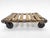 Gold Vintage Industrial Iron & Wood Coffee Table on Wheels, 1950s For Sale - Image 8 of 11