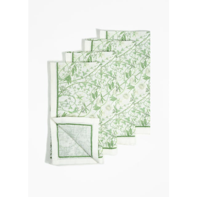 English Inner Garden Society Dinner Napkins- Set of 4 For Sale - Image 3 of 8