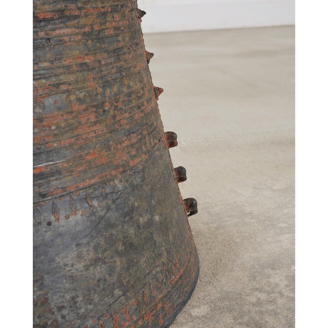 Southeast Asian Patinated Bronze Rain Drum Drink Table 2 Ft For Sale - Image 14 of 18