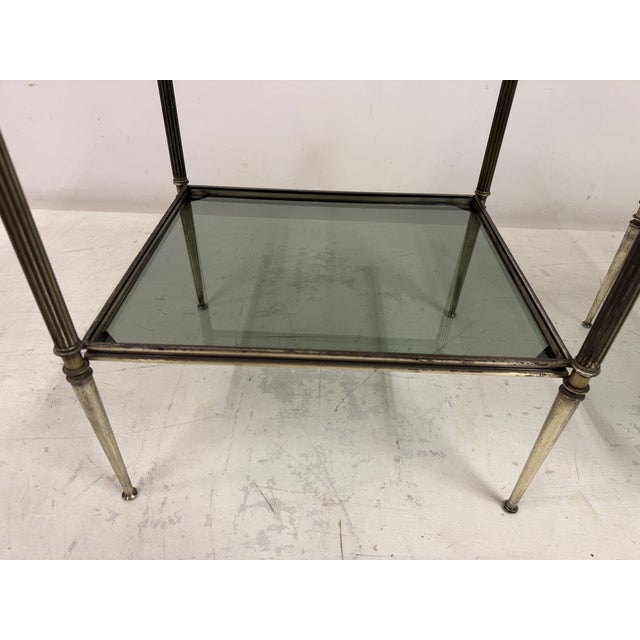 Pair of French Side Tables, 1960s A refined pair of French side tables dating to the 1960s, elegant in both proportion and...