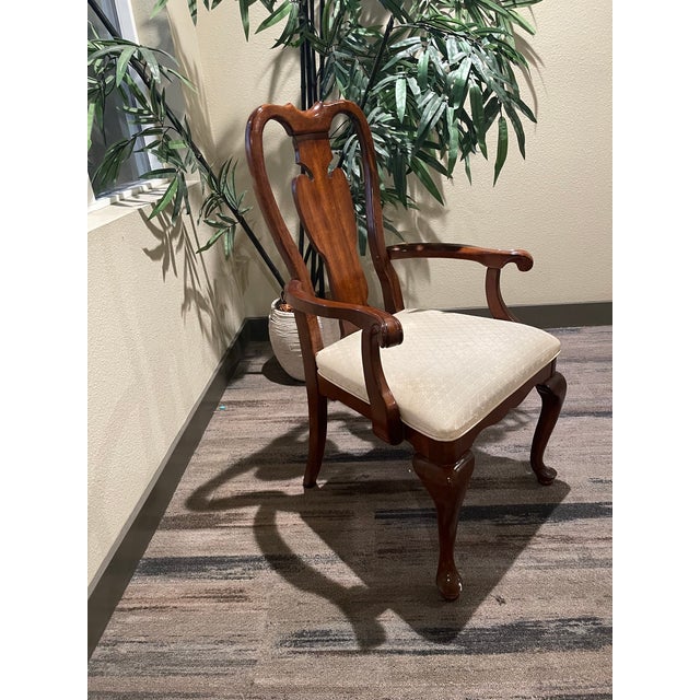Late 20th Century Vintage Universal Furniture Ltd. Mahogany Queen Anne Armchair | Chippendale Inspired Accent Chair For Sale In San Diego - Image 6 of 12