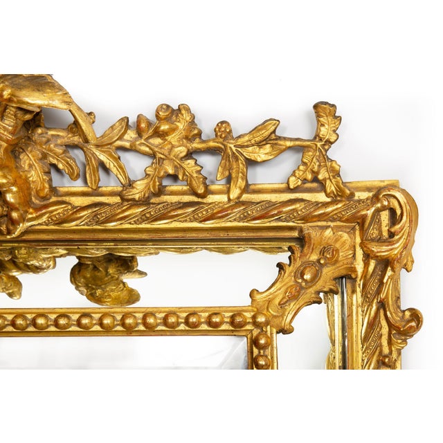 Pair of 19th Century French Neoclassical Antique Giltwood “Wedding” Mirrors For Sale - Image 10 of 18