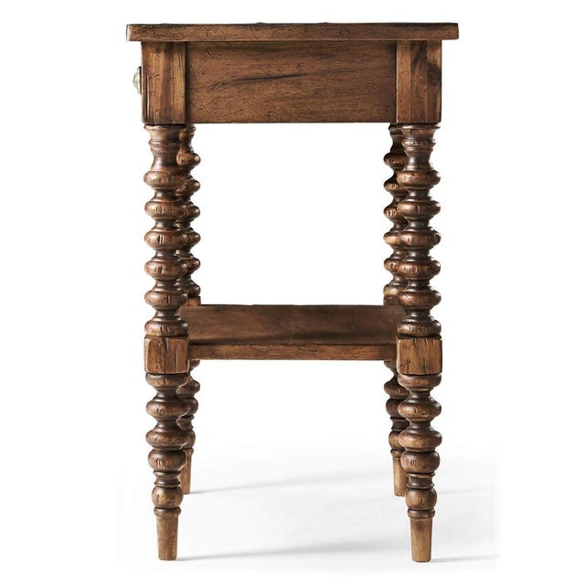 Not Yet Made - Made To Order Narrow Bobbin-Turned Rustic Nightstand For Sale - Image 5 of 7