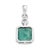 Octagon Cut Emerald and Round Diamond Pendant in 14k Gold For Sale - Image 9 of 12