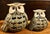 Vintage Japanese Mottled Glazed Stoneware Owl Candle Lanterns, 1970s, Set of 2 For Sale - Image 11 of 11