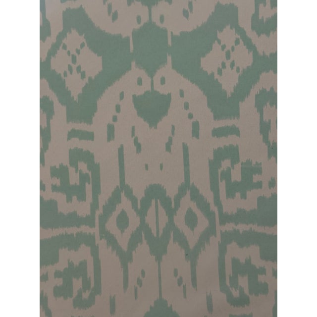 2020s China Seas / Quadrille Fabric: Island Ikat Pale Aqua on White Suncloth (Outdoor) 10 1/2 Yards For Sale - Image 5 of 6