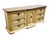 Stanley Furniture Stanley Furniture Solid Pecan Antiqued Yellow Cream Painted Mediterranean 73" Triple Door Dresser 4723-05 For Sale - Image 4 of 15