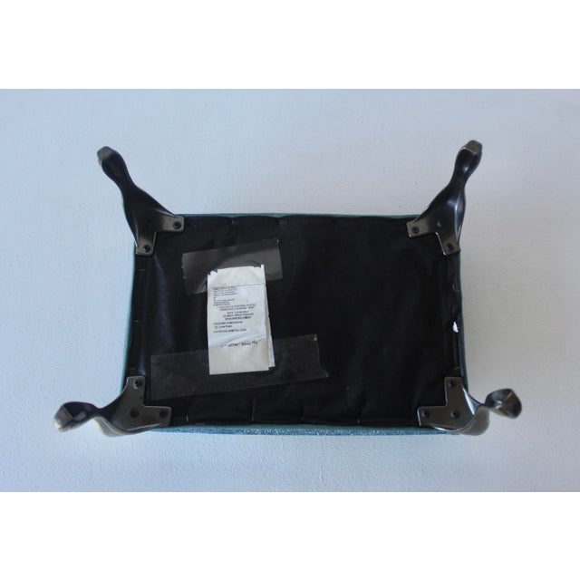 Metal Vintage Pomeranian Tapestry Upholstered Cast Brass Cabriole Legs Footstool For Sale - Image 7 of 10