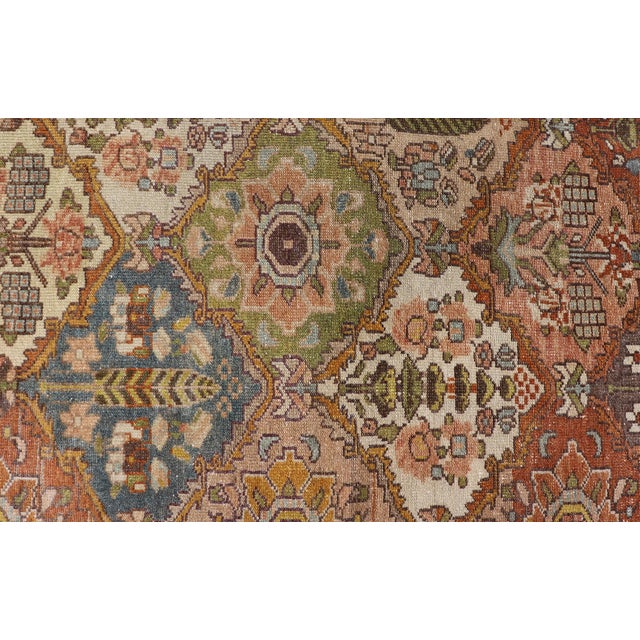 Textile Antique Persian Bakhtiari Gallery Rug With Garden Design and Rust Field For Sale - Image 7 of 12