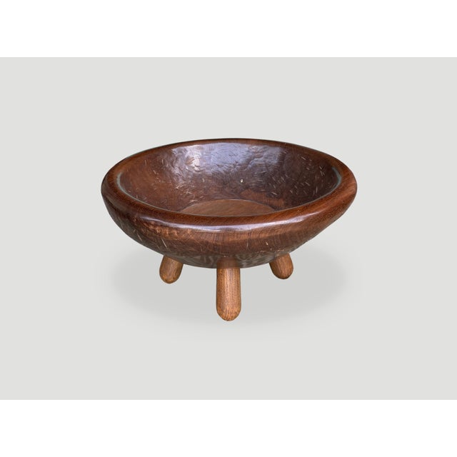 Mid-Century Modern Andrianna Shamaris Midcentury Couture Oversized Merbau Wood Container For Sale - Image 3 of 5