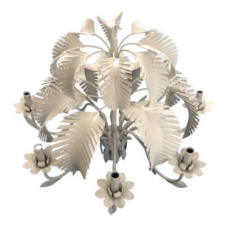Vintage Palm Leaf Canopy Chandelier For Sale
