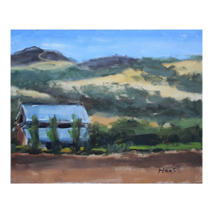 Charred HIlls, Original Expressionist Oil Painting