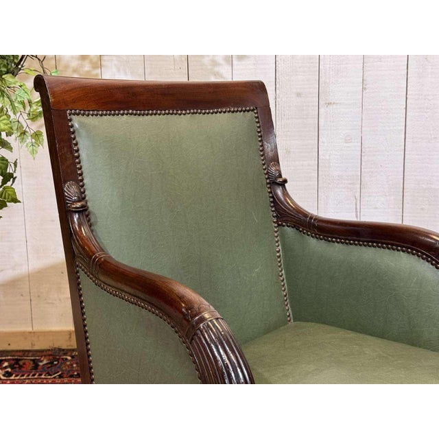 Brown Empire-Style Mahogany Chair in Carved Mahogany, 1800s For Sale - Image 8 of 18