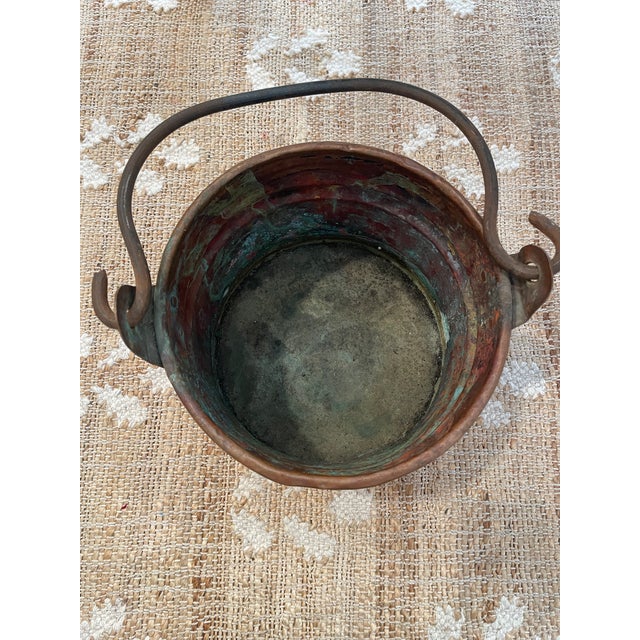 1920s Antique Handcrafted Copper Bucket Pal Riveted Dovetail Features For Sale - Image 5 of 10