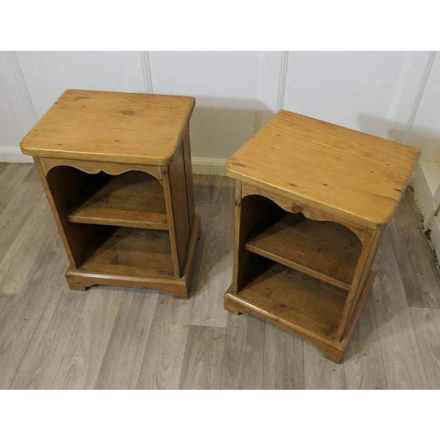 Pine Bedside Tables with Open Shelves, 1960s, Set of 2 For Sale - Image 4 of 8
