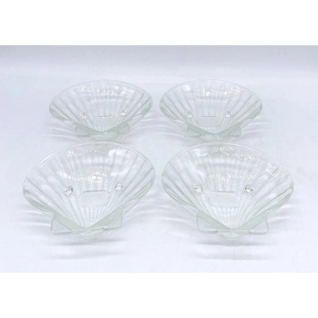 Vintage Transparent Glass Seashell Clam Shell Bowls- Set of 4 For Sale - Image 9 of 9