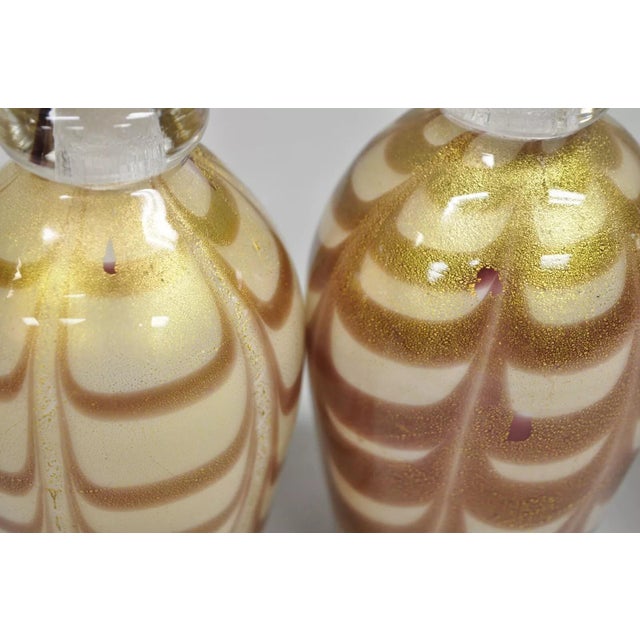 Pink Mid 20th Century Balboa Barovier Toso Handblown Murano Glass Pink Gold Decanter Bud Vase For Sale - Image 8 of 11