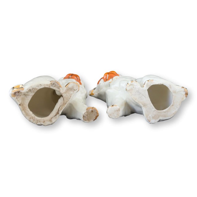Victorian Antique German Porcelain Pugs For Sale - Image 3 of 5