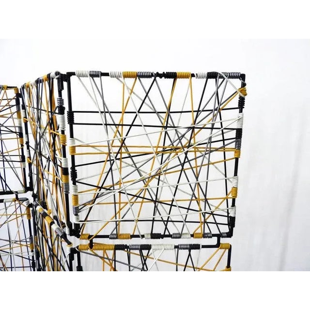 Mid-Century Modern Mid-Century Modern Vinyl Cord Room Divider For Sale - Image 3 of 5