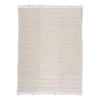 Large Hand-Knotted Wool Rug by Azele Studio For Sale