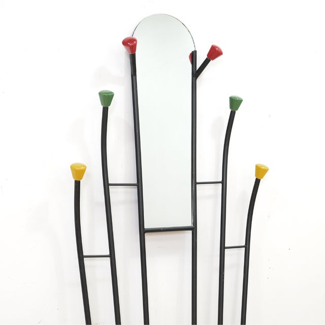 Vintage 1960s French Atomic Entryway Hat & Coat Rack Stand For Sale - Image 4 of 12