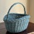 Vintage Cornflower Blue Market Basket For Sale - Image 4 of 11