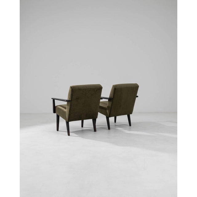 1960s Czech Upholstered Armchairs, a Pair For Sale - Image 4 of 18