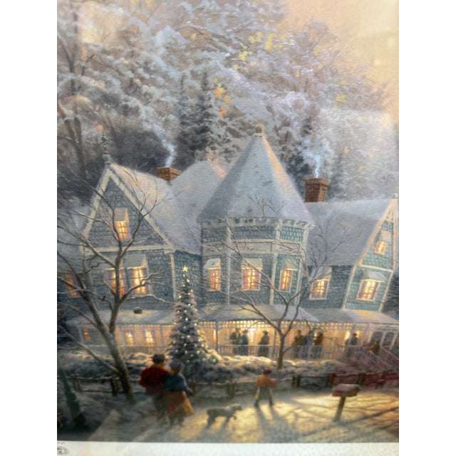 Blue Thomas Kinkade "Foothill Holiday Gathering" Limited Edition 67/95 Print, Framed For Sale - Image 8 of 12