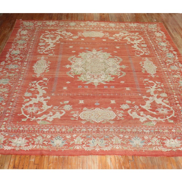 Textile Antique Zabihi Collection Turkish Oushak Rug - 12' x 14' For Sale - Image 7 of 8