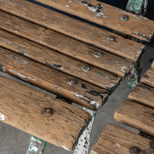 Antique 19th Century Victorian Wrought Iron & Wood Garden Seats, 1890, Set of 4 For Sale - Image 18 of 18