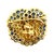 Gold 1990s Jean Vitau 18k Yellow Gold Sapphire and Diamond Pansy Brooch For Sale - Image 8 of 9