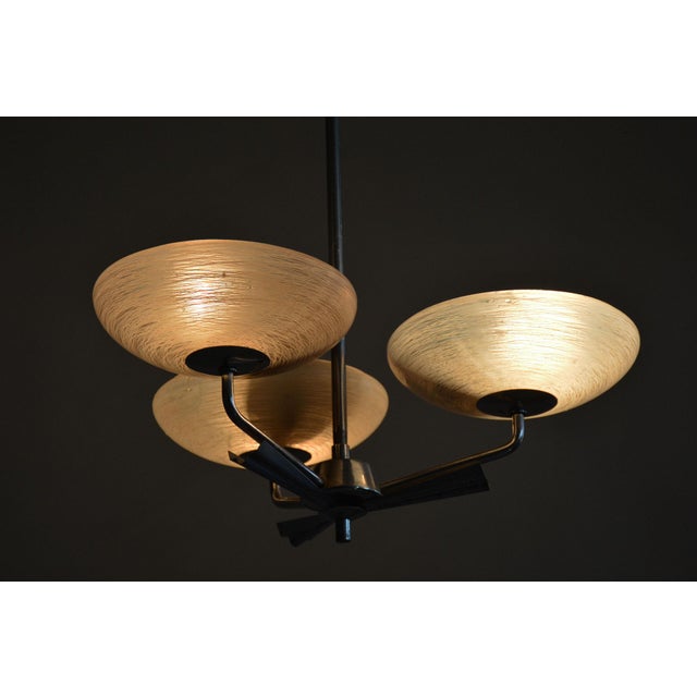 Art Deco Chandelier in Chrome-Plated Steel and Marble Glass, Czech, 1920s For Sale - Image 9 of 10